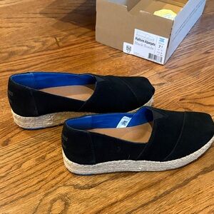 Toms Black Suede Espadrilles